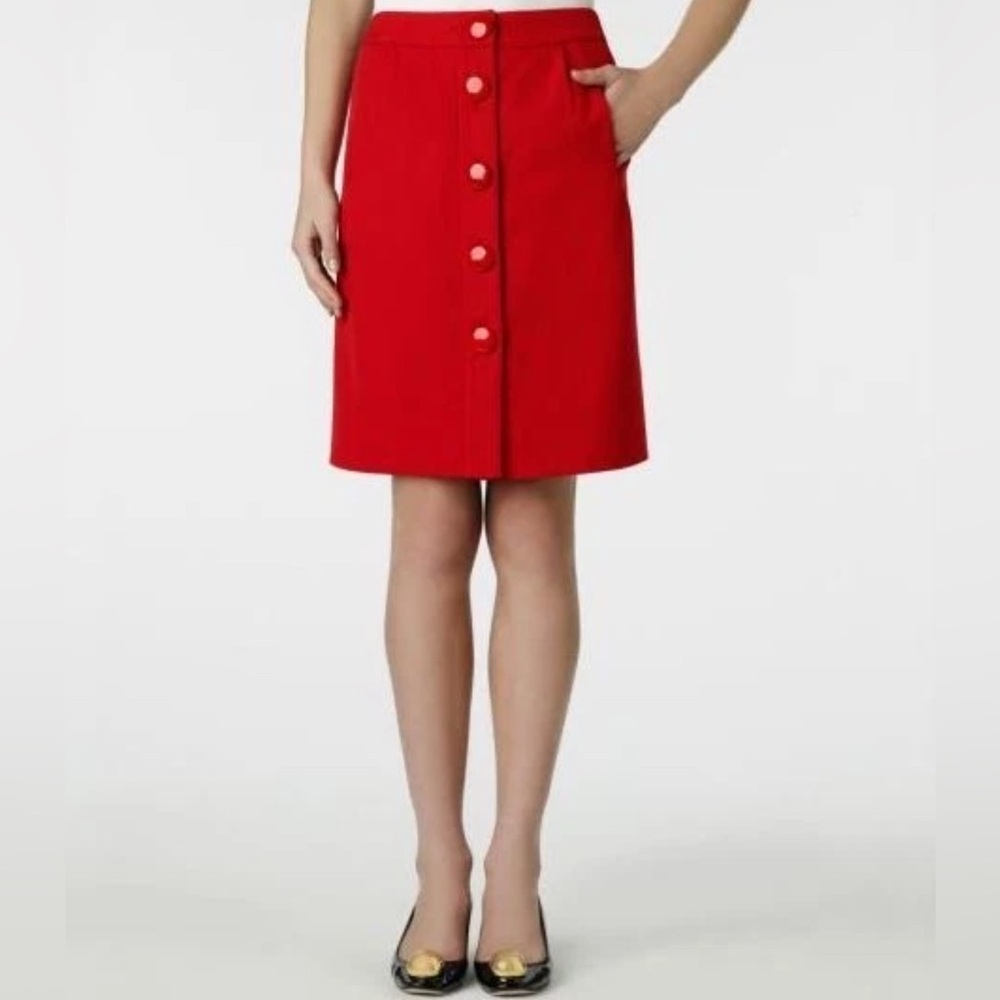 Kate Spade Wool Spot On Faylyn A-line Button Skirt (Size 6)